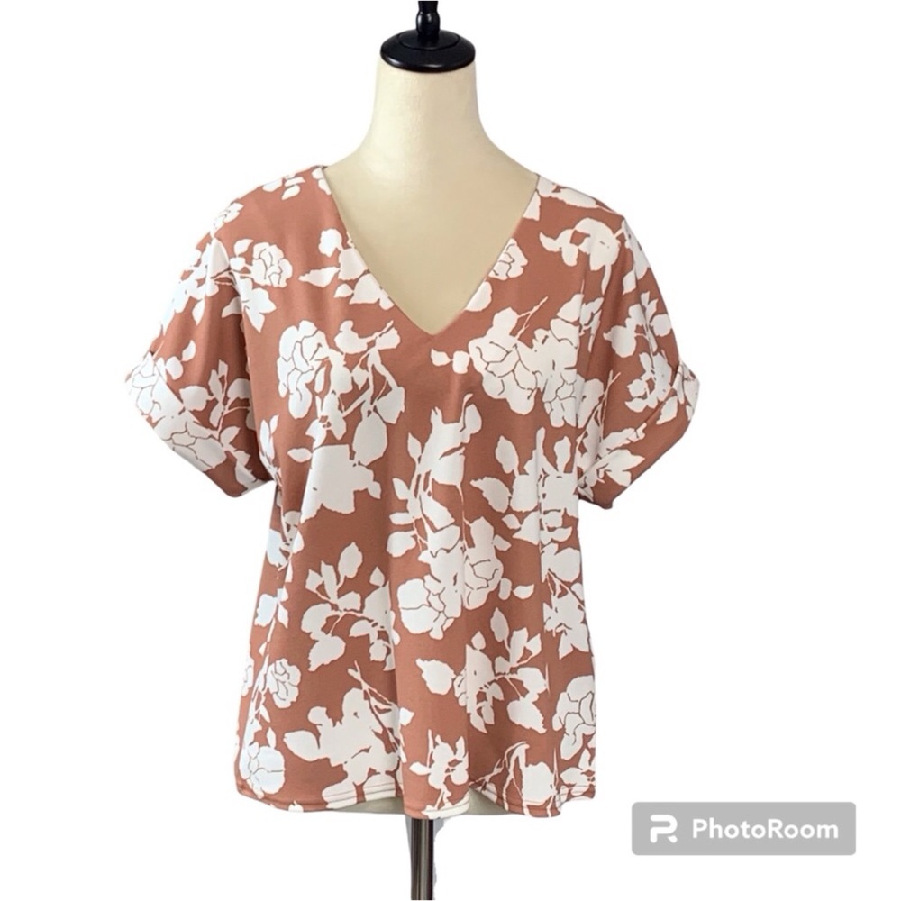 Melloday | Floral Short Sleeve Top